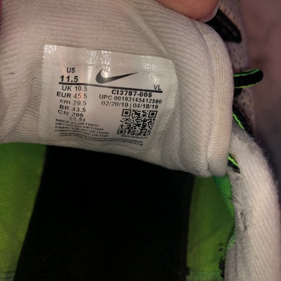 Nike Quest Mens Running Shoes Sneakers White Grey Lime Green Swoop Sz 11.5 - Picture 12 of 13